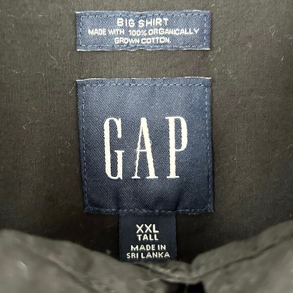 Gap Women Big Shirt Pleated Long Sleeve Blouse Top Whimsigoth Black Size XXLTall - Picture 3 of 5